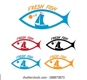 emblems of fresh fish