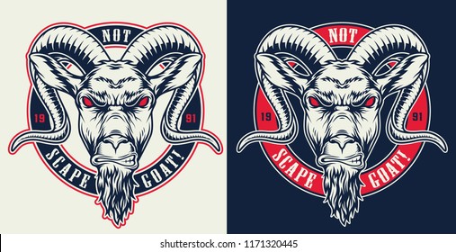 Emblems with goat. Concept prints designs. Vector illustraiton