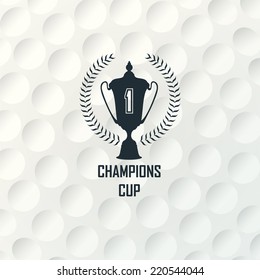 Emblems For Golf With The Cup. Retro Label Design. Postcard. Realistic Rendition Of Ball Texture Closeup. Seamless Background. Tournament Poster.