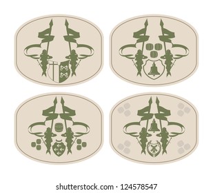 Emblems on beer coasters, 2, vector