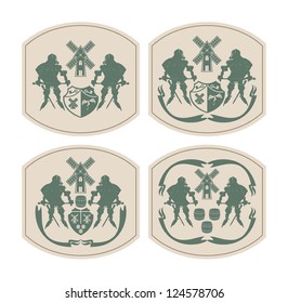 Emblems on beer coasters, 3, vector