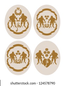 Emblems on beer coasters, 4, vector
