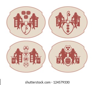 Emblems on beer coasters, 6, vector