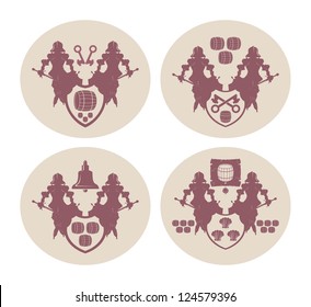 Emblems on beer coasters, 7, vector