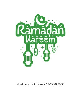 Emblems for Ramadan kareem islamic holy holiday. Ramadan badge with lantern and moon.