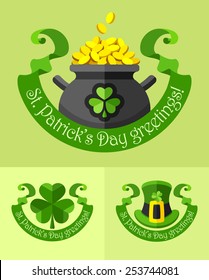 Emblems for saint patricks day. Eps10 vector illustration