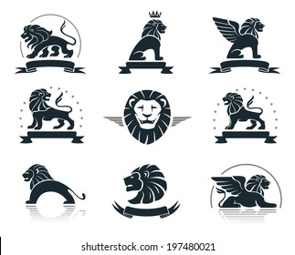 Emblems set with lions