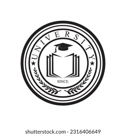 Emblems or shields for university and academy vector logo design