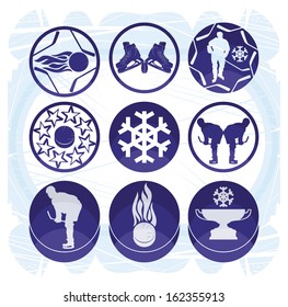Emblems and symbols of hockey, vector