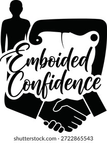 Confiança Incorporada Mãos Agitadas Figura Vetor Mão Preta Desenhado Tipografia Logo Emblema Badge Ícone Silhueta Vintage Retro Gráfico Business Sucesso Trust