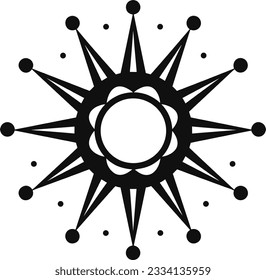 Embodied in striking simplicity and elegant minimalism, this black vector icon encapsulates the essence of a virus. Perfect for health or pandemic-related content, this icon communicates its message w