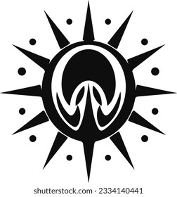 Dieses schwarze Vektorsymbol besticht durch bemerkenswerte Einfachheit und eleganten Minimalismus und verkörpert die Essenz eines Virus. Iperfekt für Inhalte im Zusammenhang mit Gesundheit oder Pandemie