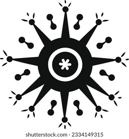 Embodied in striking simplicity and elegant minimalism, this black vector icon encapsulates the essence of a virus. Perfect for health or pandemic-related content