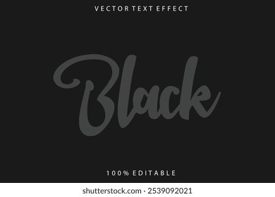 Embossed Black editable vector text effect	