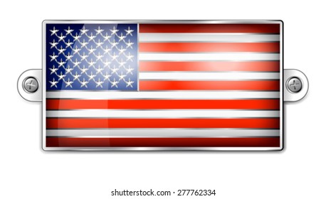 Embossed Enamel Badge American Flag 
