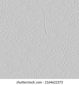 Embossed Floral Line Art Tracery 3d Stock Vector (Royalty Free ...