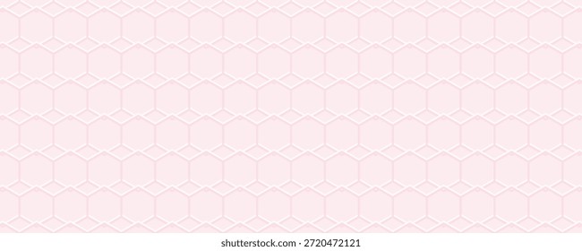 Hexágono en relieve. Abstractas panal. Abstractas carey. Fondo rosa claro. Dulce color pastel