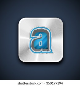 Embossed metal font, vector
