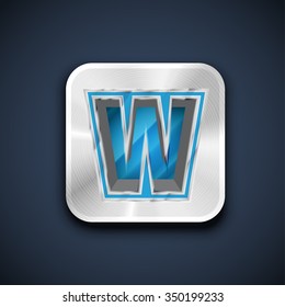 Embossed metal font, vector