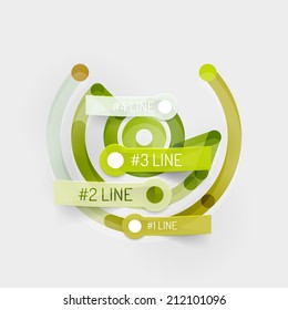 Embossed paper minimal style line diagram and stickers with options. Banner or business infographic layout