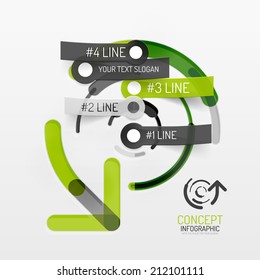 Embossed paper minimal style line diagram and stickers with options. Banner or business infographic layout