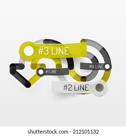 Embossed paper minimal style line diagram and stickers with options. Banner or business infographic layout