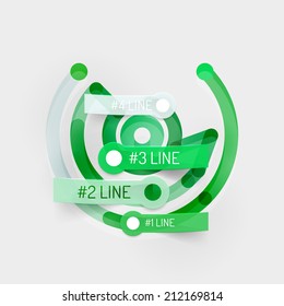 Embossed paper minimal style line diagram and stickers with options. Banner or business infographic layout