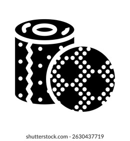 embossed pattern toilet paper glyph icon vector. embossed pattern toilet paper sign. isolated symbol illustration