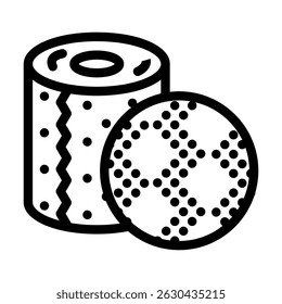 embossed pattern toilet paper line icon vector. embossed pattern toilet paper sign. isolated contour symbol black illustration