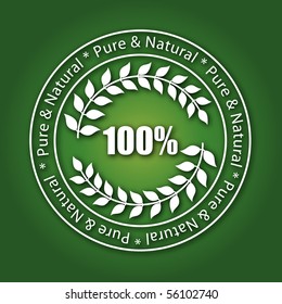 Embossed Pure & Natural Sign