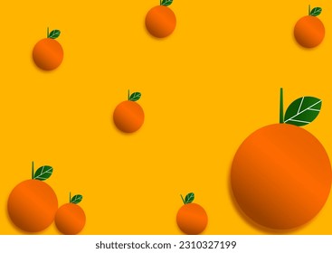 Embossed vector orange elements stand out against a yellow background. - Shutterstock ID 2310327199