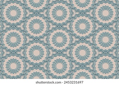 Embossed white background, ethnic cover design. Geometric ornamental openwork blue 3D pattern. Handmade tribal style. Original boho motifs of the East, Asia, India, Mexico, Aztec, Peru.
