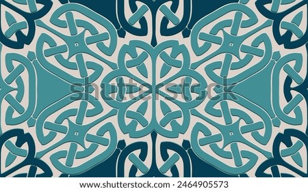 Embossed white background, tribal cover design, boho style. Geometric blue 3D pattern. Decorative ornaments, arabesques, handmade. Exotic ethnic group of the East, Asia, India, Mexico, Aztec, Peru.