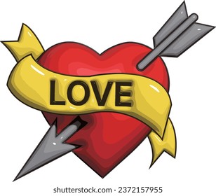 Embossing style cupid heart vector file