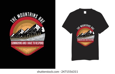 Genießen Sie den Reiz der Natur mit unserem T-Shirt The Mountains, einer perfekten Mischung aus Abenteuer und Stil. Dieses fesselnde Design zeigt eine atemberaubende Bergkette, die in verschlungenen Details dargestellt wird.