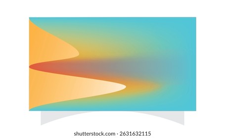 Embrace a captivating visual experience with this abstract gradient design, featuring a harmonious blend of turquoise, orange, and red hues. This stunning vector illustration offers a smooth 