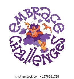Embrace challenges lettering with doodles