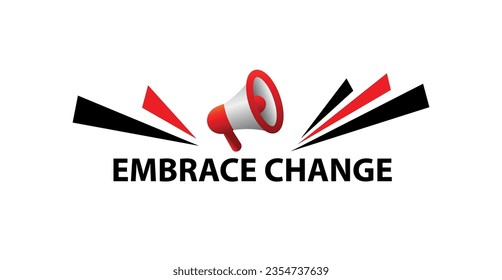 embrace change sign on white background