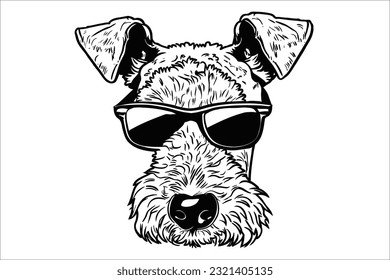 Embrace the coolness as an Airedale Terrier sports stylish sunglasses. This trendy dog breed knows how to make a statement with its fashionable eyewear.