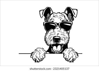 Embrace the coolness as an Airedale Terrier sports stylish sunglasses. This trendy dog breed knows how to make a statement with its fashionable eyewear.