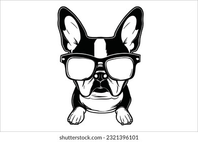 Acepte la frescura como gafas de sol elegantes para los deportes de Boston Terrier. Esta raza de perros de moda sabe hacer una declaración con su traje de ojos de moda