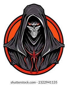 Embrace the darkness with a chilling vector clip art illustration of the Grim Reaper, a powerful symbol of death and mortality