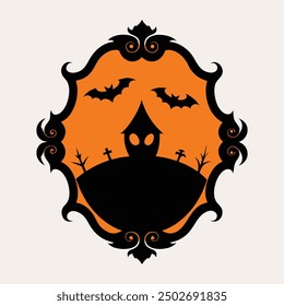  Umarme den unheimlichen Geist von Halloween mit diesem vintage-artigen gruseligen Rahmenvektor. Perfekt, um Ihren Urlaubsdesigns, Einladungen und Dekorationen einen gespenstischen, antiken Touch hinzuzufügen.