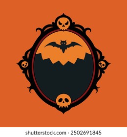  Embrace the eerie spirit of Halloween with this vintage-style creepy frame vector. Perfect for adding a spooky, antique touch to your holiday designs, invites, and decorations.