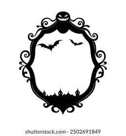  Embrace the eerie spirit of Halloween with this vintage-style creepy frame vector. Perfect for adding a spooky, antique touch to your holiday designs, invites, and decorations.