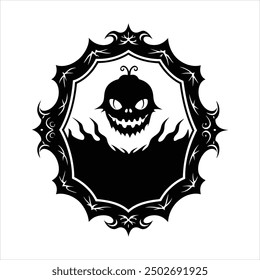  Embrace the eerie spirit of Halloween with this vintage-style creepy frame vector. Perfect for adding a spooky, antique touch to your holiday designs, invites, and decorations.