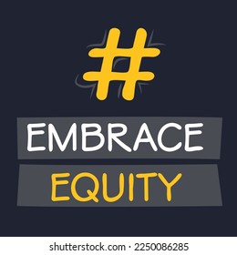 Texto de etiqueta (Equidad de abrazo), ilustración vectorial.