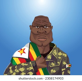 Embrace the essence of bravery and patriotism! Witness the power of an Zimbabwean soldier with the national flag. Fuel your designs with pride. Get this essential vector file and inspire greatness!