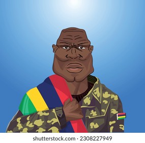 Embrace the essence of bravery and patriotism! Witness the power of an Mauritian soldier with the national flag. Fuel your designs with pride. Get this essential vector file and inspire greatness!