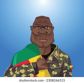 Embrace the essence of bravery and patriotism! Witness the power of an Beninese soldier with the national flag. Fuel your designs with pride. Get this essential vector file and inspire greatness!